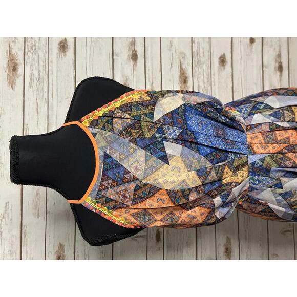 Anthropologie Ranna Gill Condesa multicolored halter neck maxi dress Size Small - Picture 2 of 9